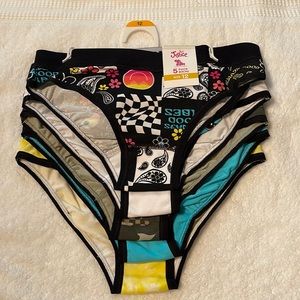 Justice Girls Bikini Underwear, 5-Pack, Size 12 NEW W/tags